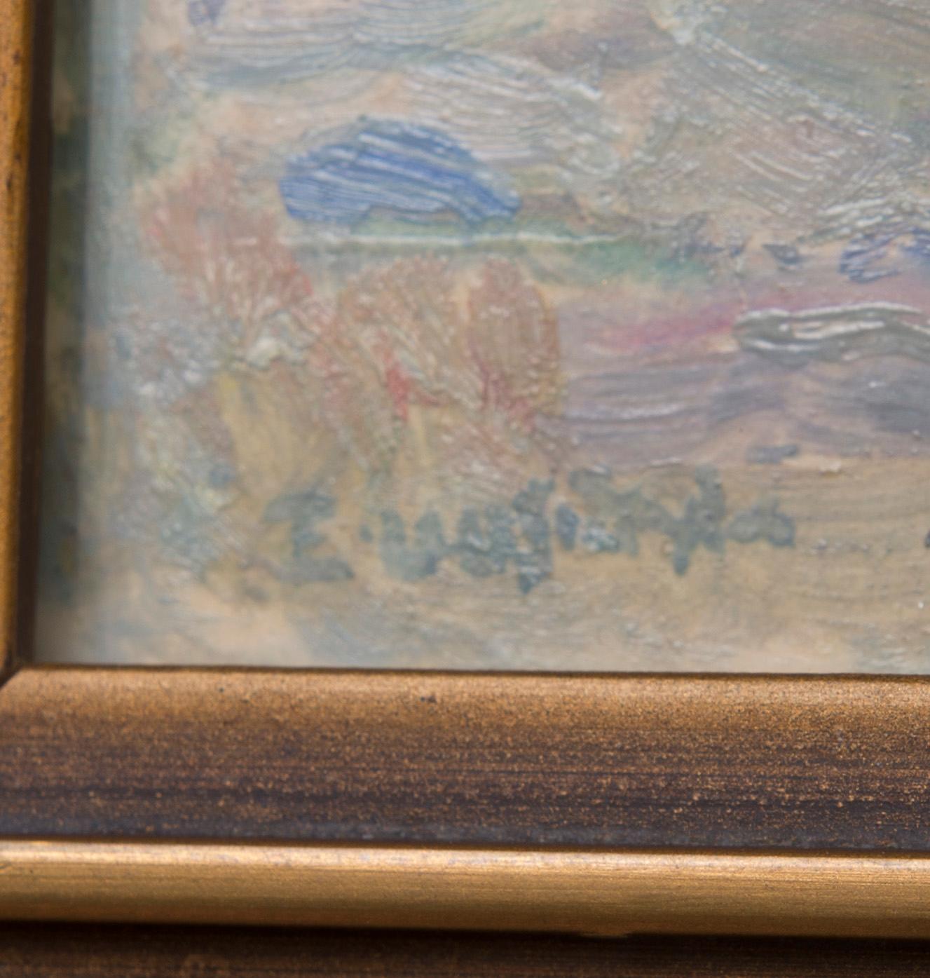 EINARI UUSIKYLÄ, olja på papper, uppfodrad på skiva, signerad.