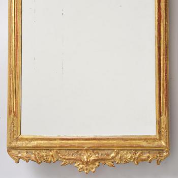 A rocococ giltwood mirror, Stockholm, later part 18th century,