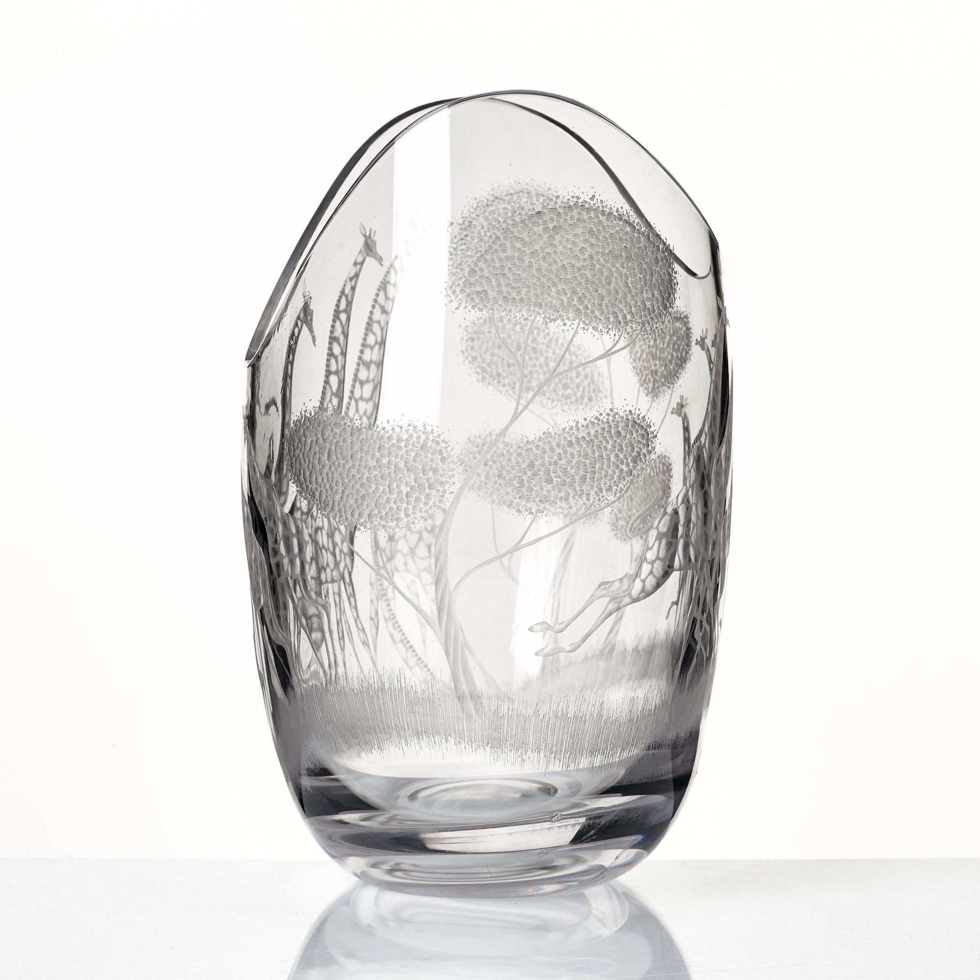 Vicke Lindstrand, vas "Högvilt" (Safari), Kosta, 1950-60-tal.