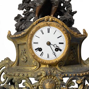 Table clock, possibly France, Rococo style, second half of the 19th century.