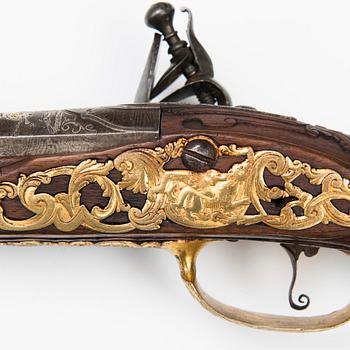 A pair of mid 18th Century German-Austrian flintlock pistols.