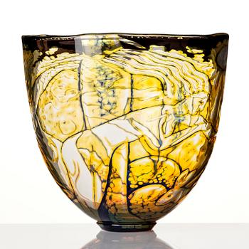 Eva Englund, a graal glass vase, Orrefors, Sweden 1980.