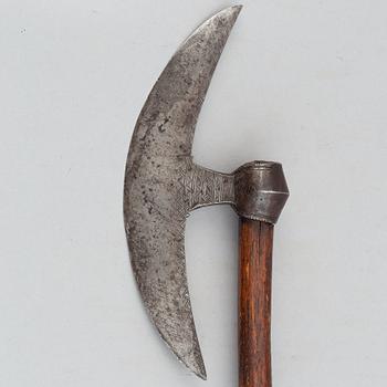An Indian or possibly East African war axe, from around the year 1900.
