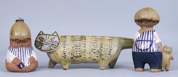 FIGURINER, 3 st, stengods, Lisa Larson, Gustavsberg.