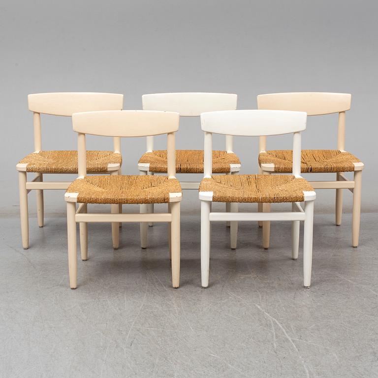 BØRGE MOGENSEN, five 'Oresunds' chairs, late 20th Century.