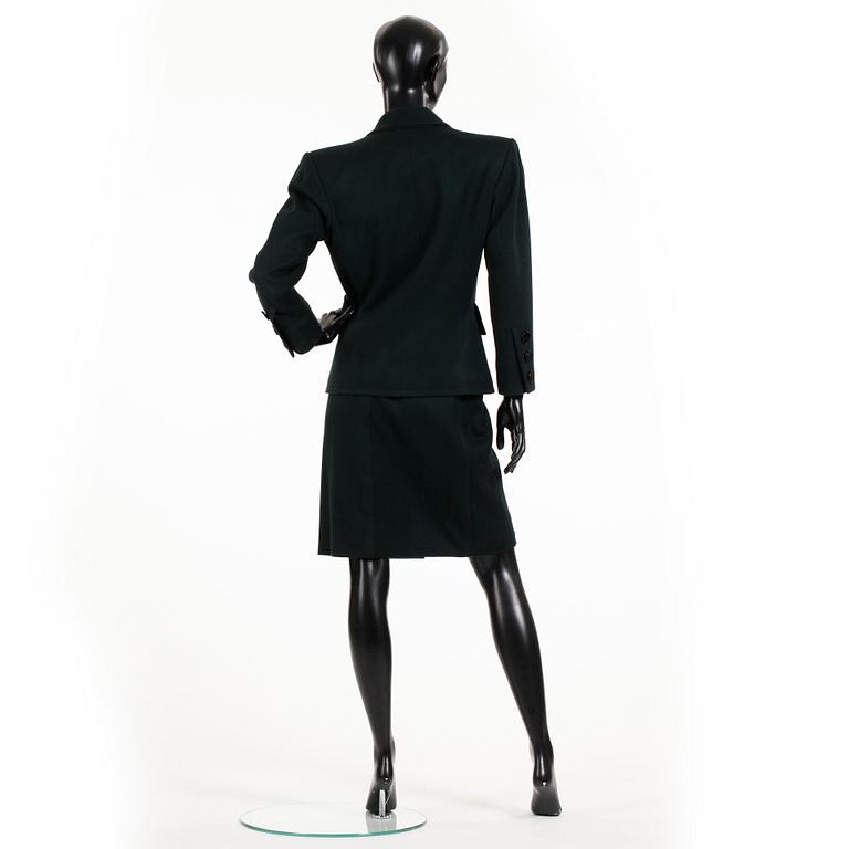 YVES SAINT LAURENT, a two-piece suit consisting of jacket and skirt.