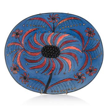 Birger Kaipiainen, a decorative ceramic dish, signed Kaipiainen, Arabia.