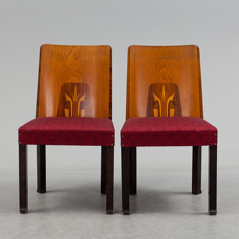 A set of six chairs by Erik Chambert, 1930´s.