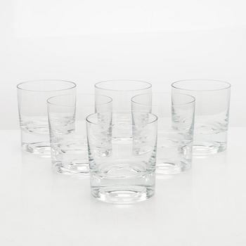 Oiva Toikka, dove motif drinking glasses, 12 pcs, for Finnair. Nuutajärvi.