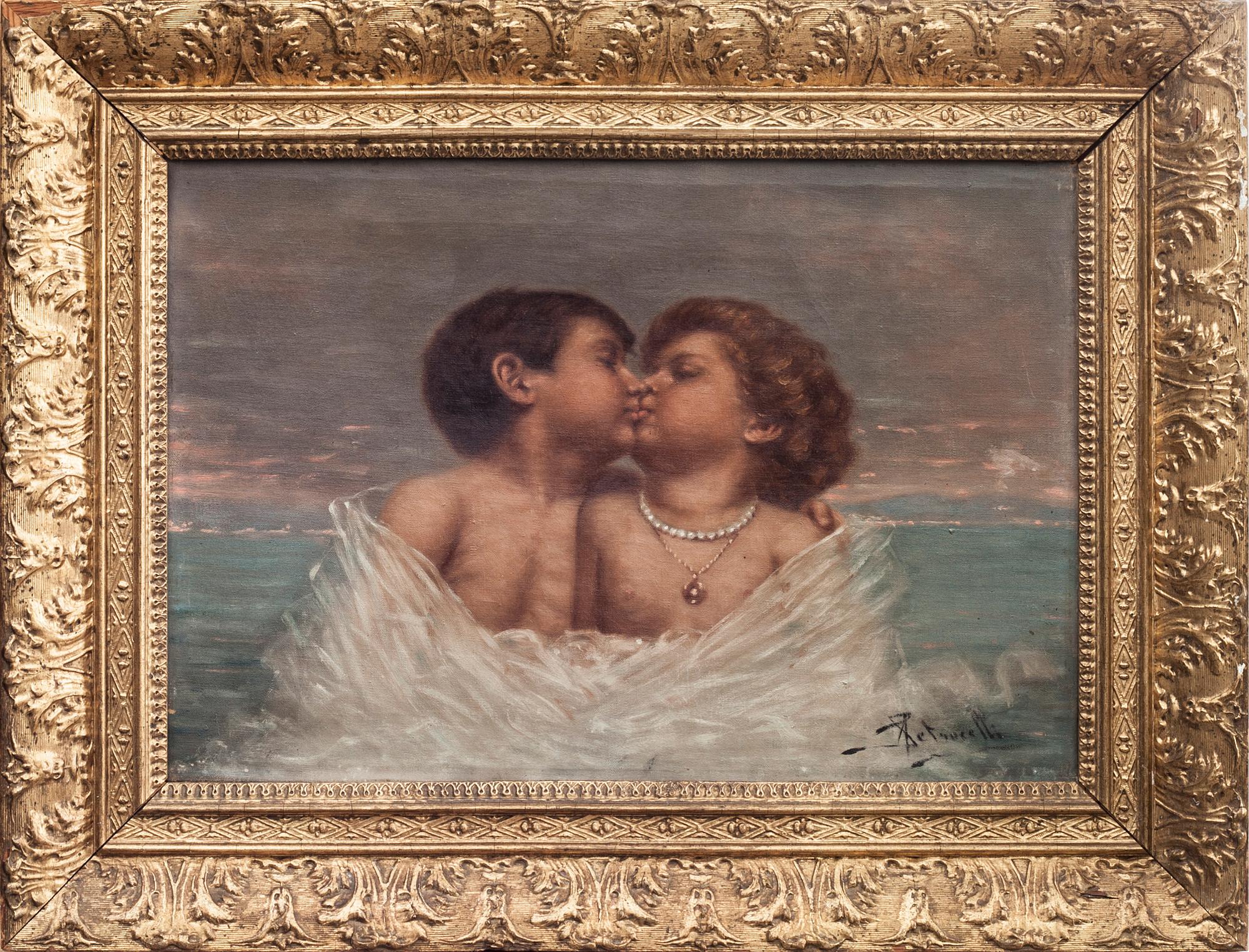 ACHILLE PETROCELLI, olja på duk, signerad.