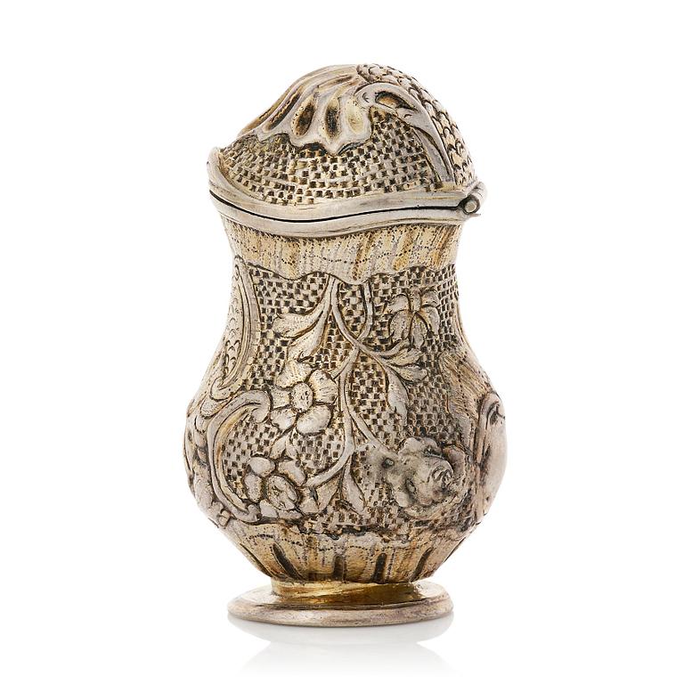 A Swedish Rococo parcel-gilt silver snuff-box, possibly Petter Kleen, Ystad (1753-1777 (1778)).