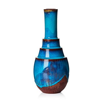 63. Wilhelm Kåge, a 'Farsta' partly glazed stoneware vase, Gustavsberg, Sweden 1940.