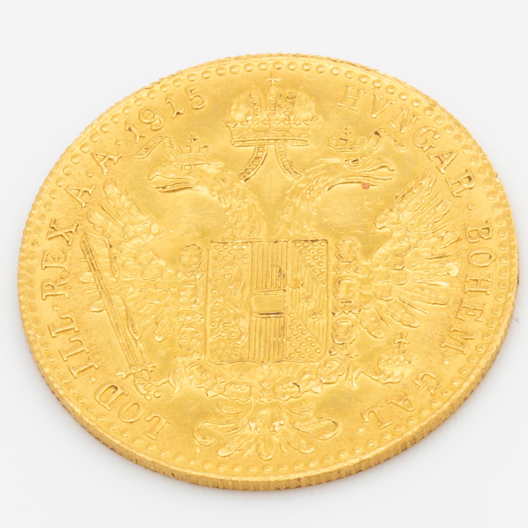 MYNT, 2st, 1 ducat guld, Franz Josef I Österrike-Ungern, 1915.