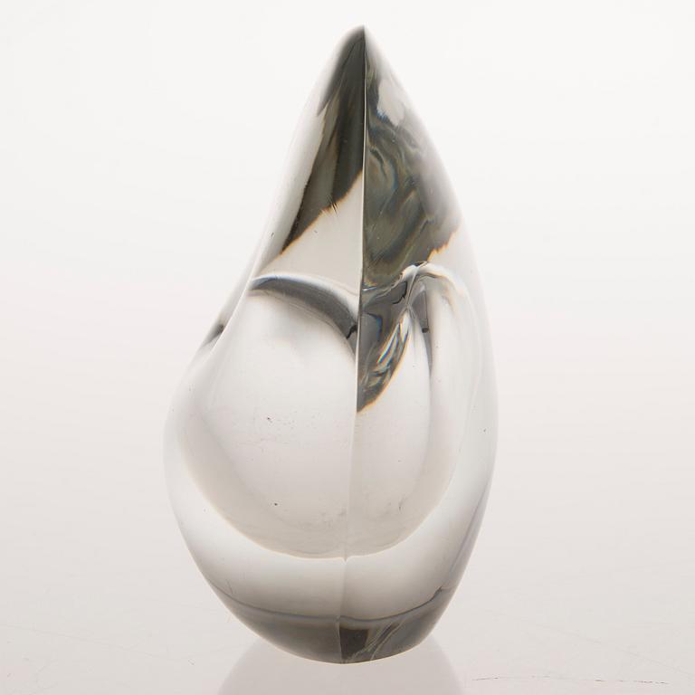 Timo Sarpaneva, A 'Sitting bird' glass sculpture, signed  Timo Sarpaneva-Iittala -55.