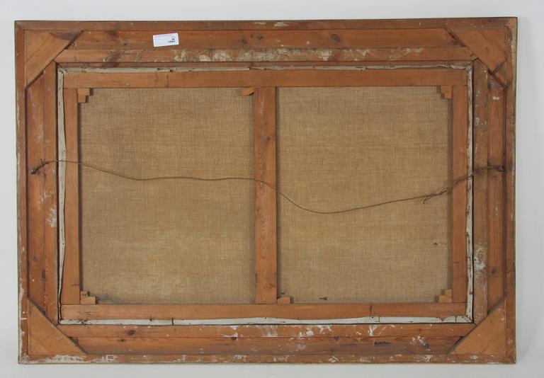 OKÄND KONSTNÄR, olja på duk, omkring 1900, otydl sign.