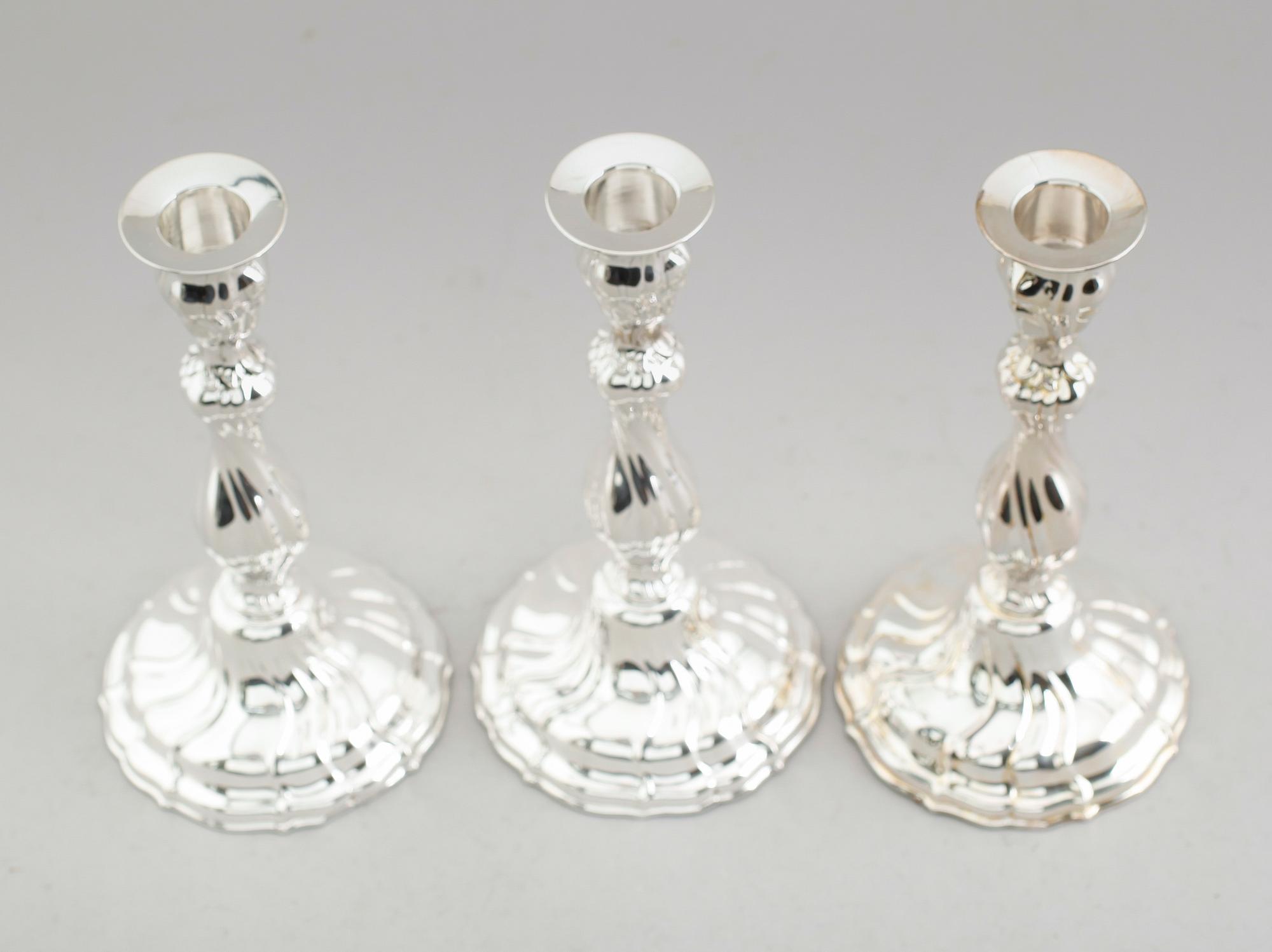 LJUSSTAKAR, 3 st, silver, Wilhelm Binder, Tyskland 1900-talets första hälft.