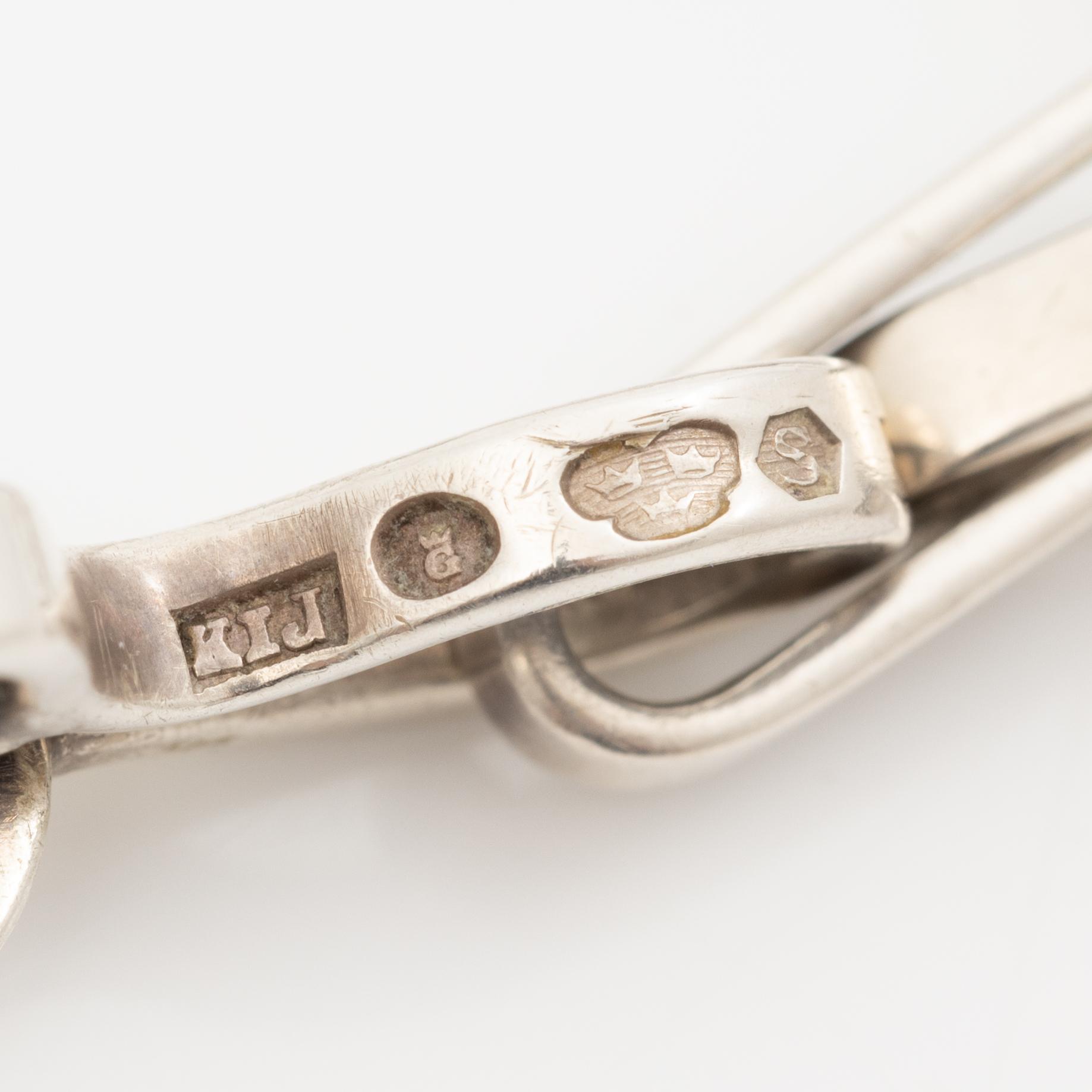 Karl-Ingemar Johansson, collier och armband, silver,