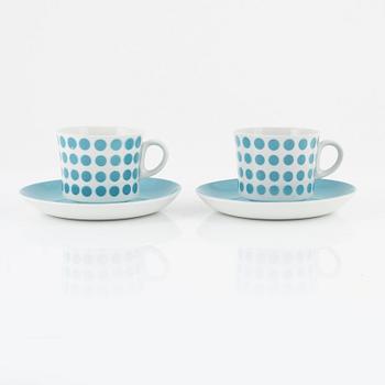 Coffee cups with saucers, porcelain, Arabia, Finland (17 pieces).