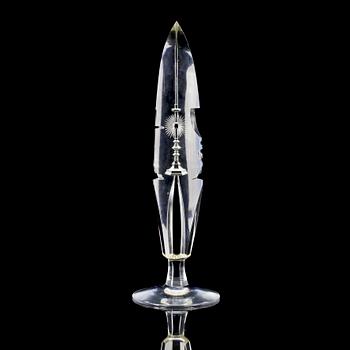 OBELISK, glas, troligen tidigt 1900-tal.