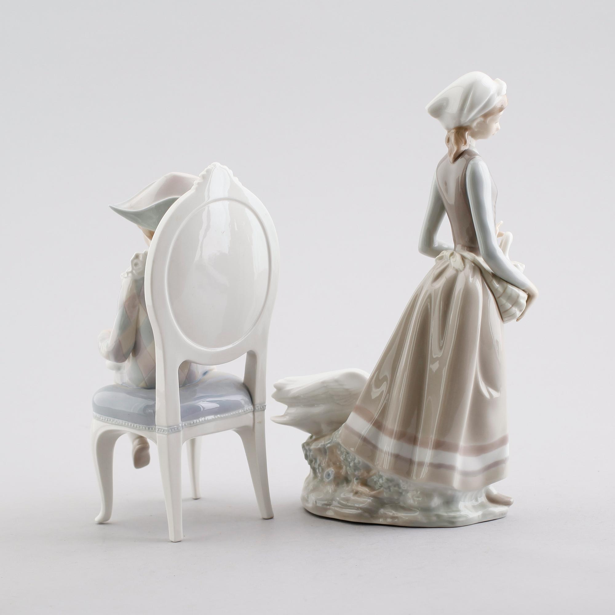 FIGURER, 2 st, porslin, Lladro, Spanien.