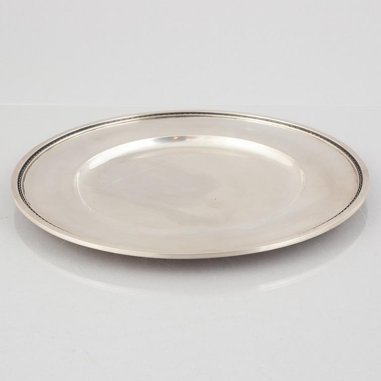Atelier Borgila, kuverttallrikar, 12 st, sterlingsilver, Stockholm 1962.
