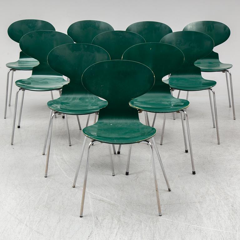 ARNE JACOBSEN, ten 'Ant' chairs from Fritz Hansen, Denmark, 1976.