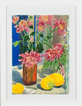 Greta Hällfors-Sipilä, Flowers and fruits by the window.