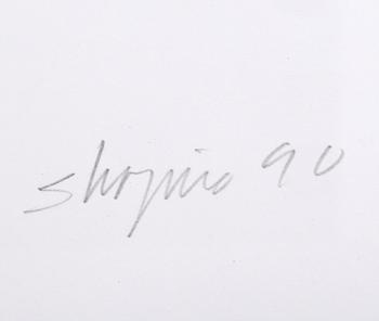 JOEL SHAPIRO, färgseriegrafi, signerad, numrerad 16/36 och daterad -90. ATT ANDREAS.