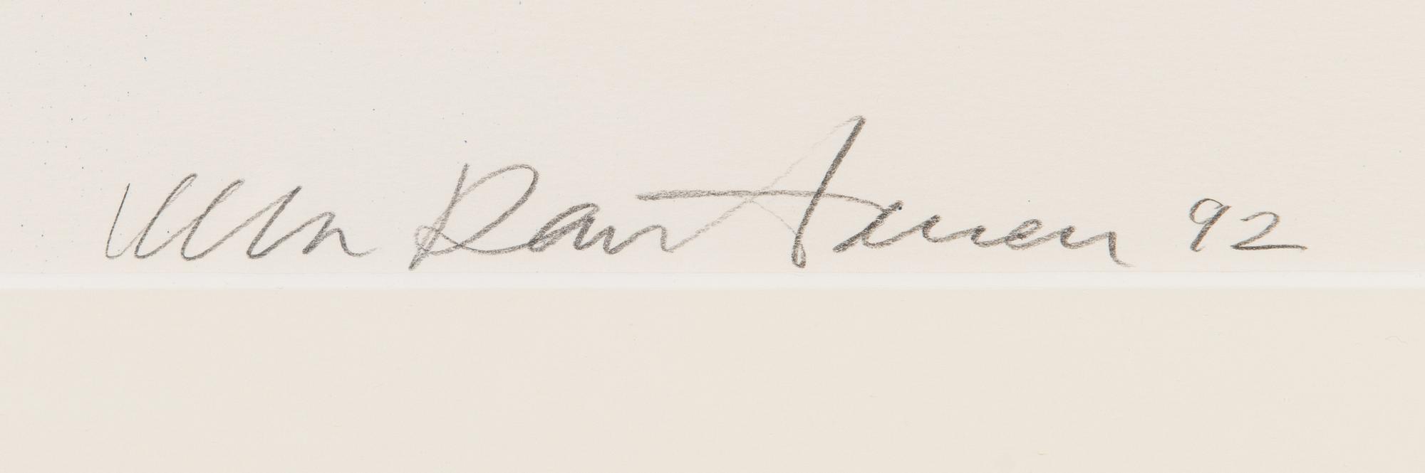 Ulla Rantanen, litografia, signeerattu ja päivätty -92, numeroitu 23/198.