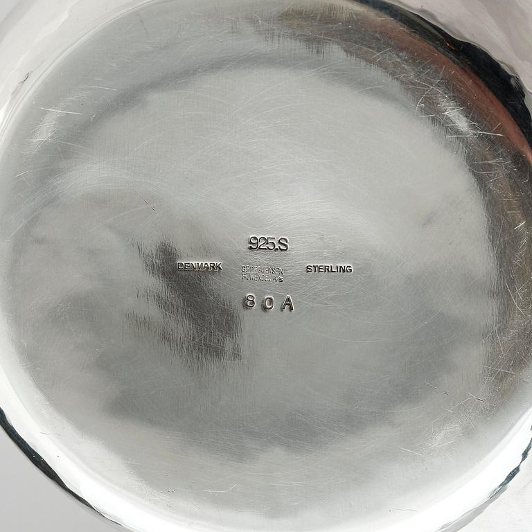 Georg Jensen, kaffeservis, 3 delar, sterling silver, Köpenhamn, Danmark, efter 1945, design nr 80A.