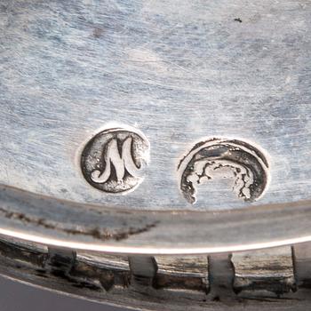 KANDELABER / LJUSSTAKE, silver, stämplad IGS och Meyer, Breslau 1800-talets början. Vikt 1090 g.