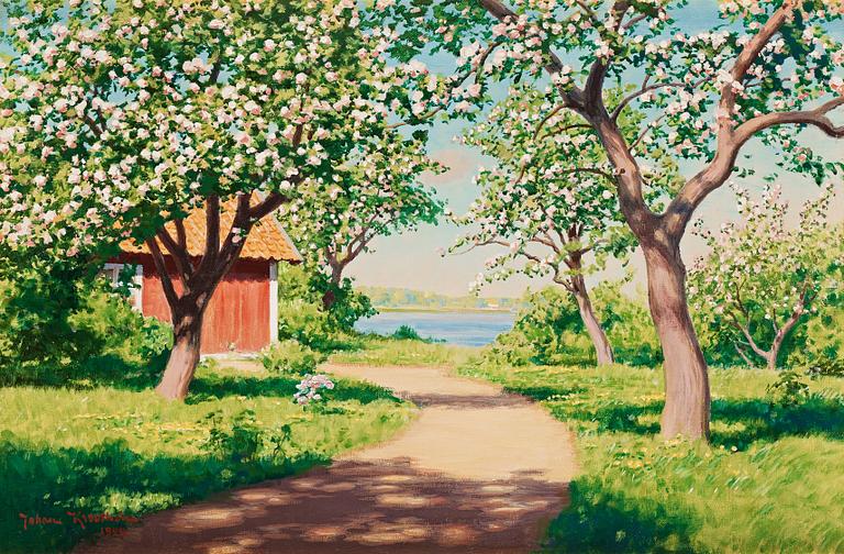 Johan Krouthén, Blossoming apple trees.