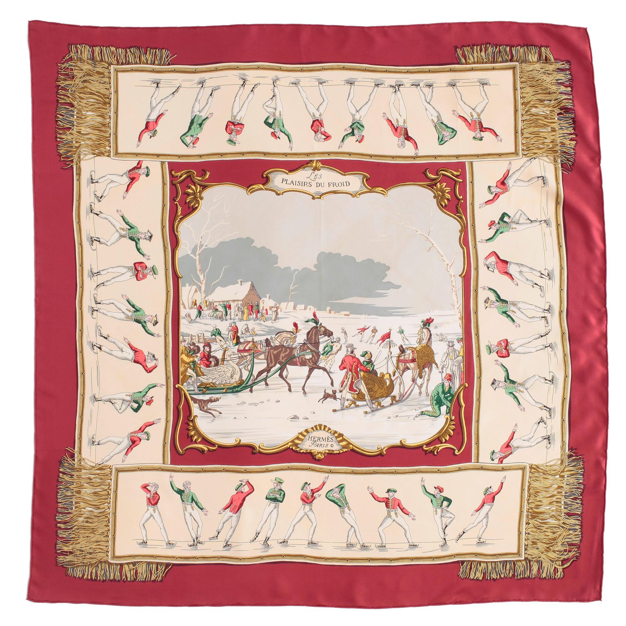 HERMÈS, scarf "Les plaisirs du froid".