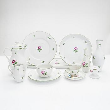 A 30-piece set of 'Wiener Rose' porcelain tableware, Augarten, Vienna, Austria.