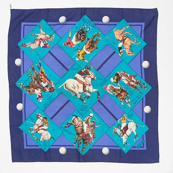 HERMÈS, scarf, "Le Monde du Polo".