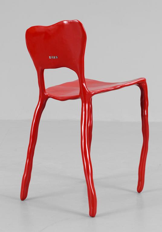 A Maarten Baas sculpture of a chair 'Clay Furniture', Baas & den Herder studio, Holland 2007.