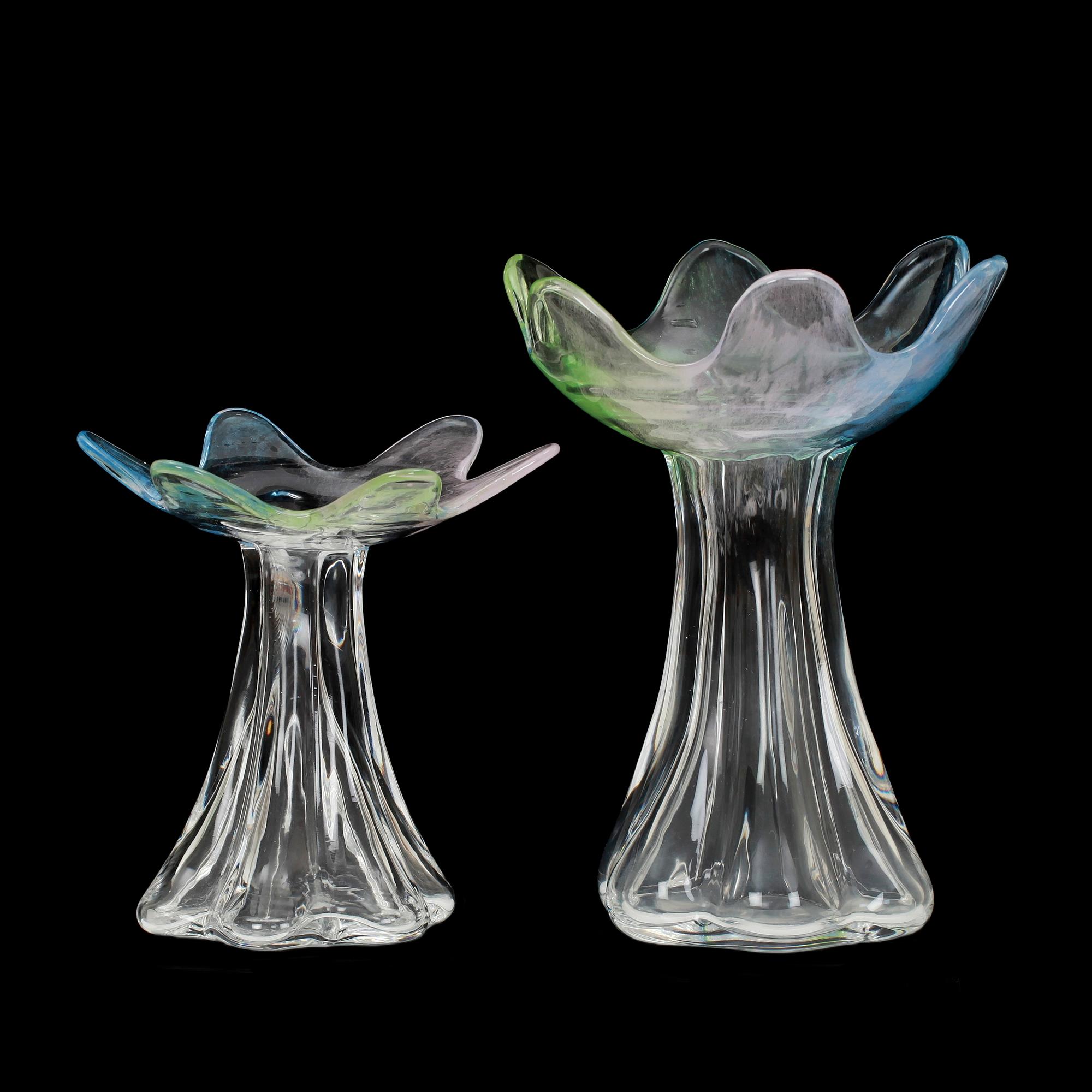 VASER, 4 st, glas, Helena Tynell, Riihimäen Lasi Oy, 1900-tal, sign.