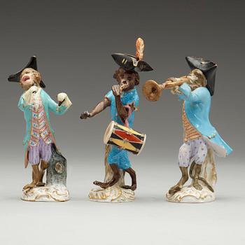 A monkey orchestra, "Affenkapelle", Meissen, late 19th Century.