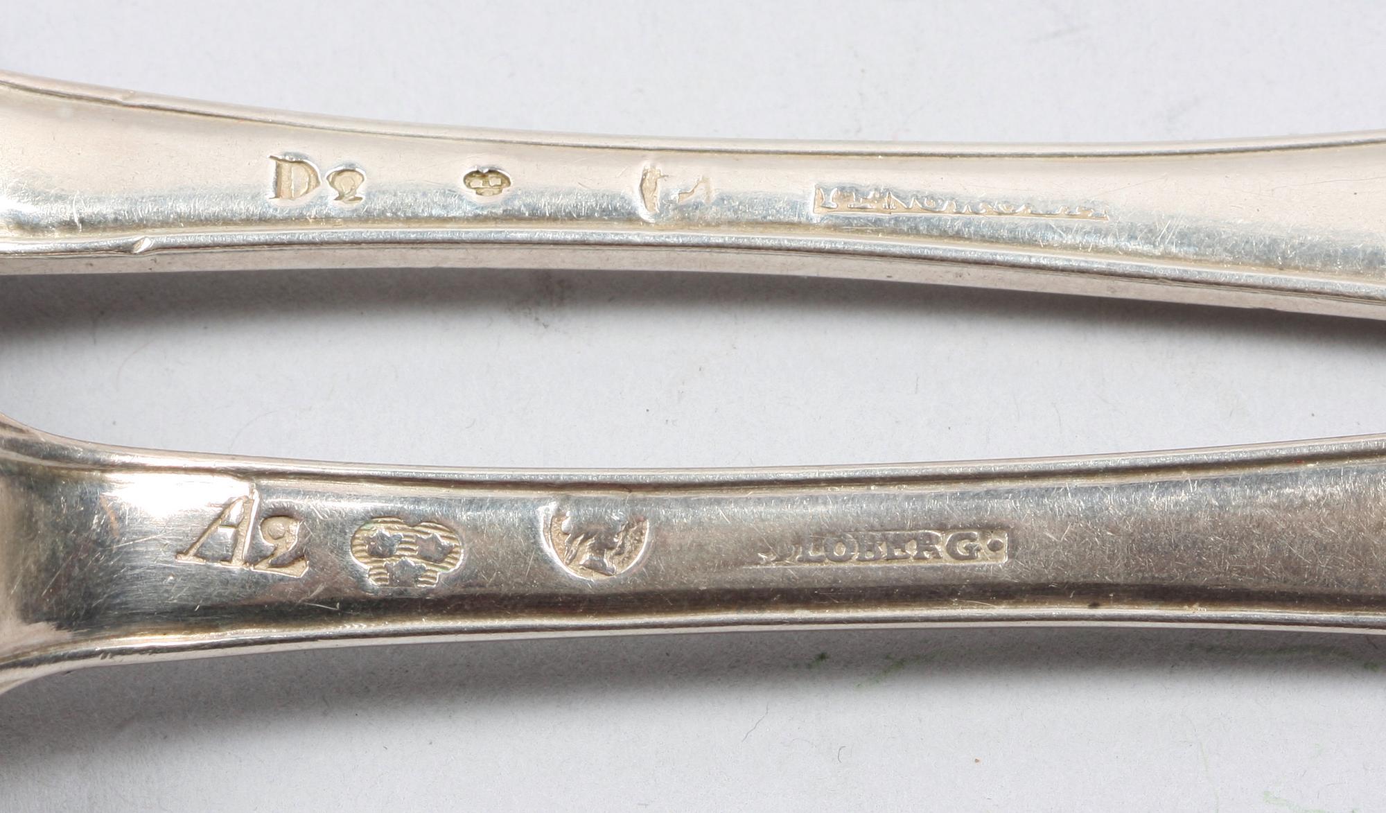 MATSKEDAR, 3 st, silver, bla  Johan Petter Grönvall, Stockholm, 1700-tal resp tidigt 1800-tal.