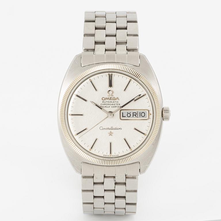 Omega, Constellation, "C", Chronometer, "Linen Dial", wristwatch, 35 mm.