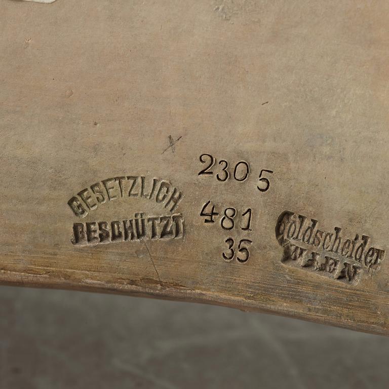 FRIEDRICH GOLDSCHEIDER, a ceramic mantel clock "Amicita", Simon, Wien, ca 1901/02, model 2305.