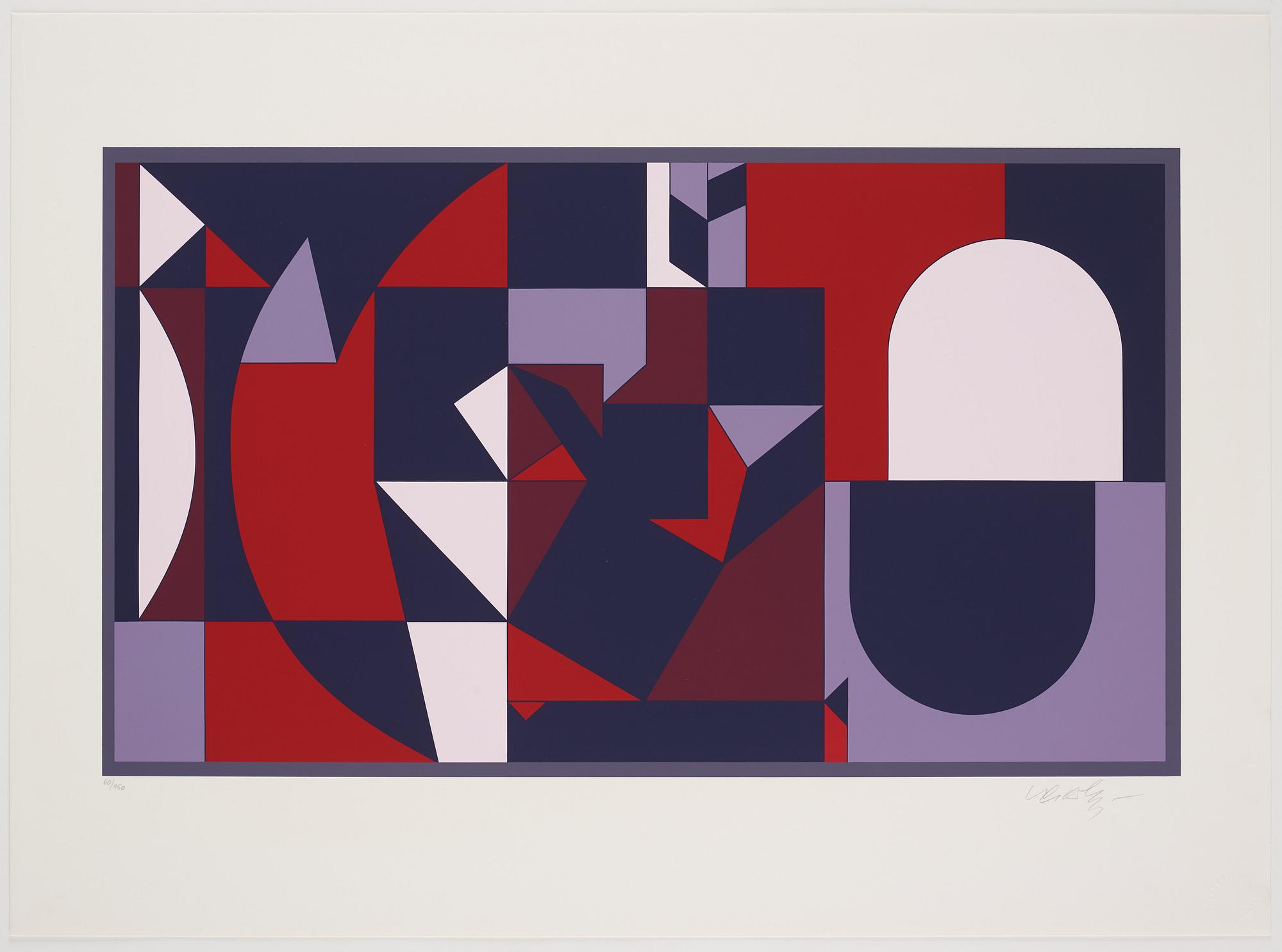 Victor Vasarely, portfolio with 5 silkscreen in colours, signed 60/150.