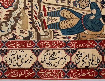 MATTA, semiantik Keshan figural, s.k. Motachem, ca 205,5 x 140,5 cm.