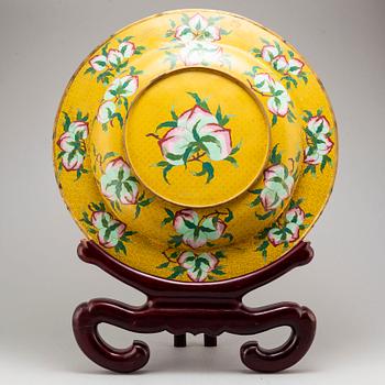 A large cloisonné charger, China, modern manufactory.