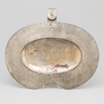 BARBERS DISH, foiled copper, 19th century.