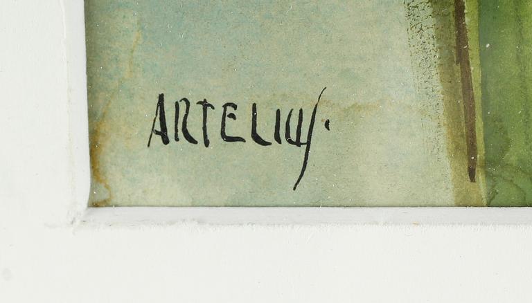 HELGE ARTELIUS, blandteknik, signerad.