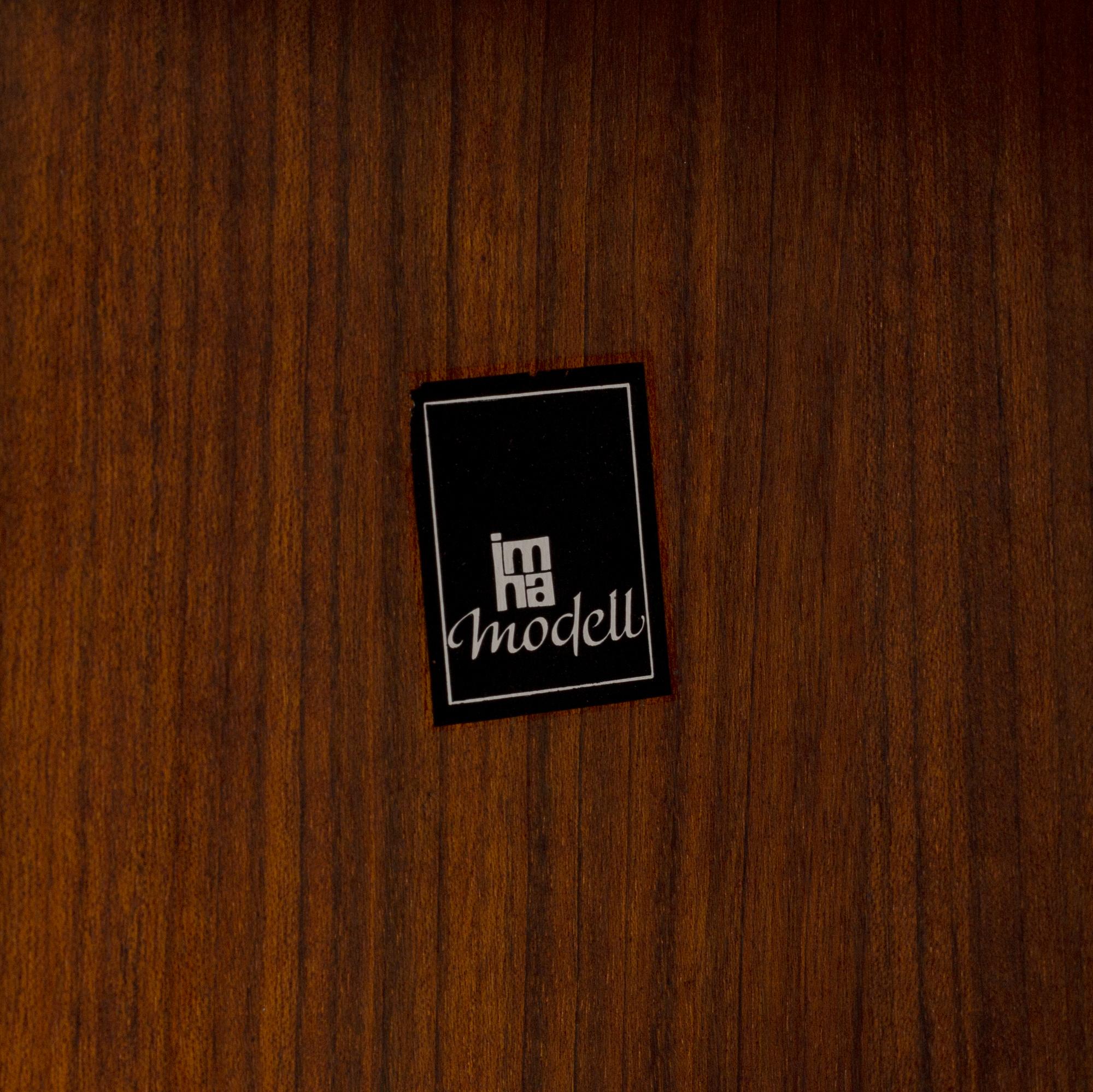 A teak veneered sideboard by H.P Hansen, IMHA, Denmark, second half of the 20th century.