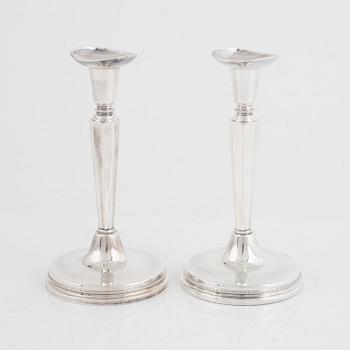 Eric Löfman, a pair of Swedish silver candlesticks, Uppsala 1966.