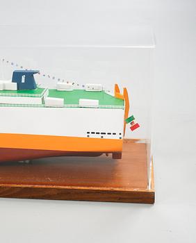 A boat model from the late 20th century.