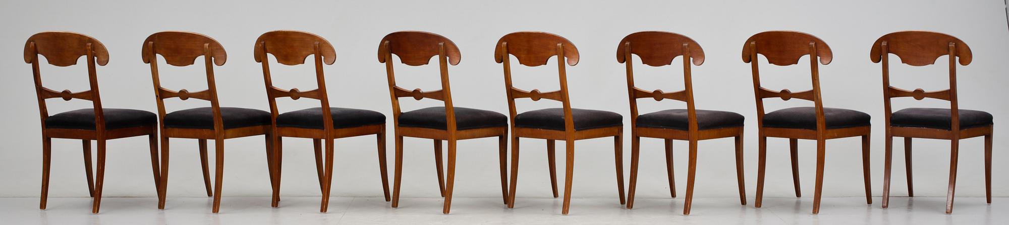 STOLAR, 8 st, samt KARMSTOLAR, 2 st, Karl Johan, 1800-talets första hälft.